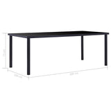 11 Piece Dining Set Faux Leather Black