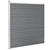 Garden Fence WPC 699x186 cm Grey - Side View