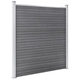 Garden Fence WPC 699x186 cm Grey - 45-Degree Angle