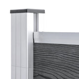 Garden Fence WPC 699x186 cm Grey - Close-Up Angle