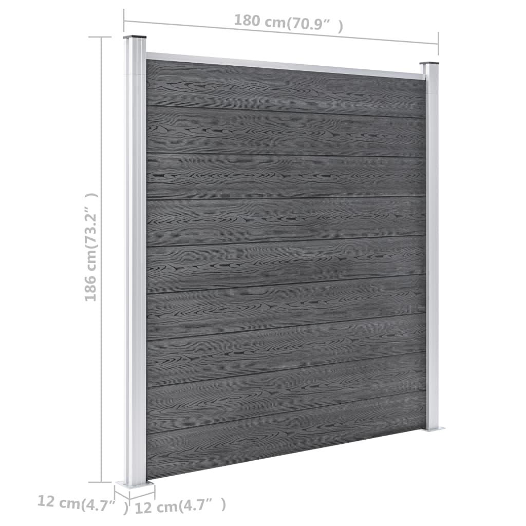 Garden Fence WPC 699x186 cm Grey