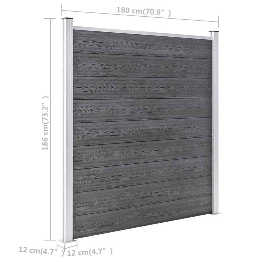 Garden Fence WPC 1045x186 cm Grey
