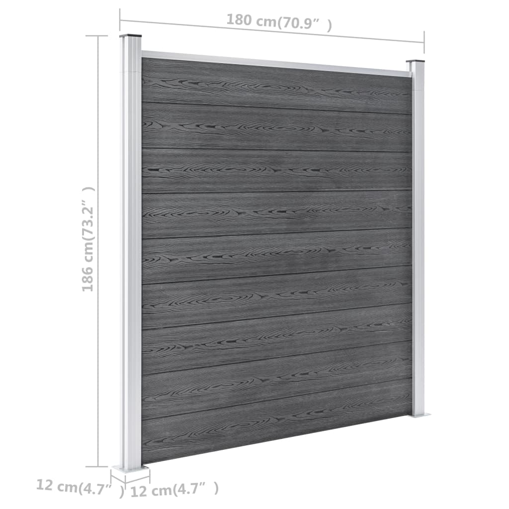 Garden Fence WPC 1564x186 cm Grey
