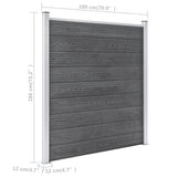 Garden Fence WPC 1564x186 cm Grey - Extra Image