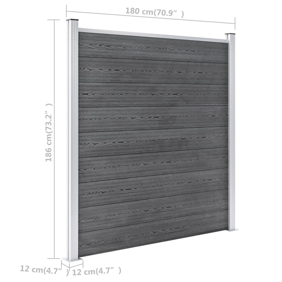 Garden Fence WPC 1564x186 cm Grey