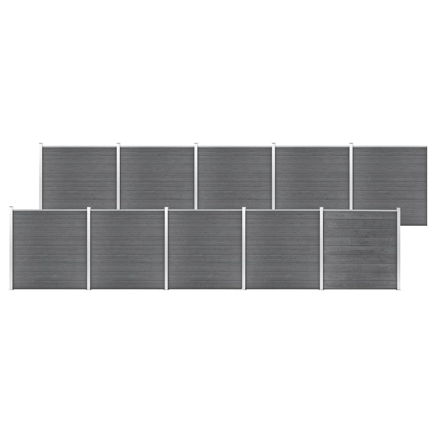 Garden Fence WPC 1737x186 cm Grey