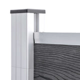 Garden Fence WPC 353x106 cm Grey - Top-Down View