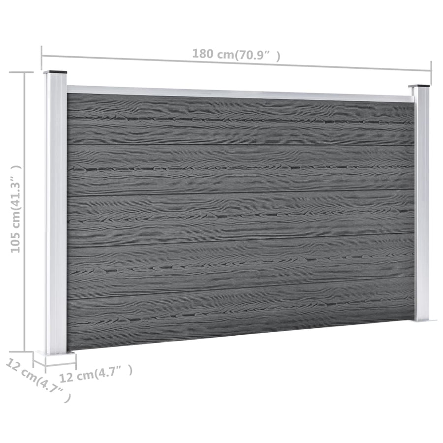 Garden Fence WPC 353x106 cm Grey
