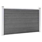 Garden Fence WPC 699x106 cm Grey - Front View