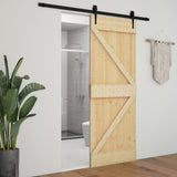 Door 80x210 cm Solid Pine Wood - Low Angle