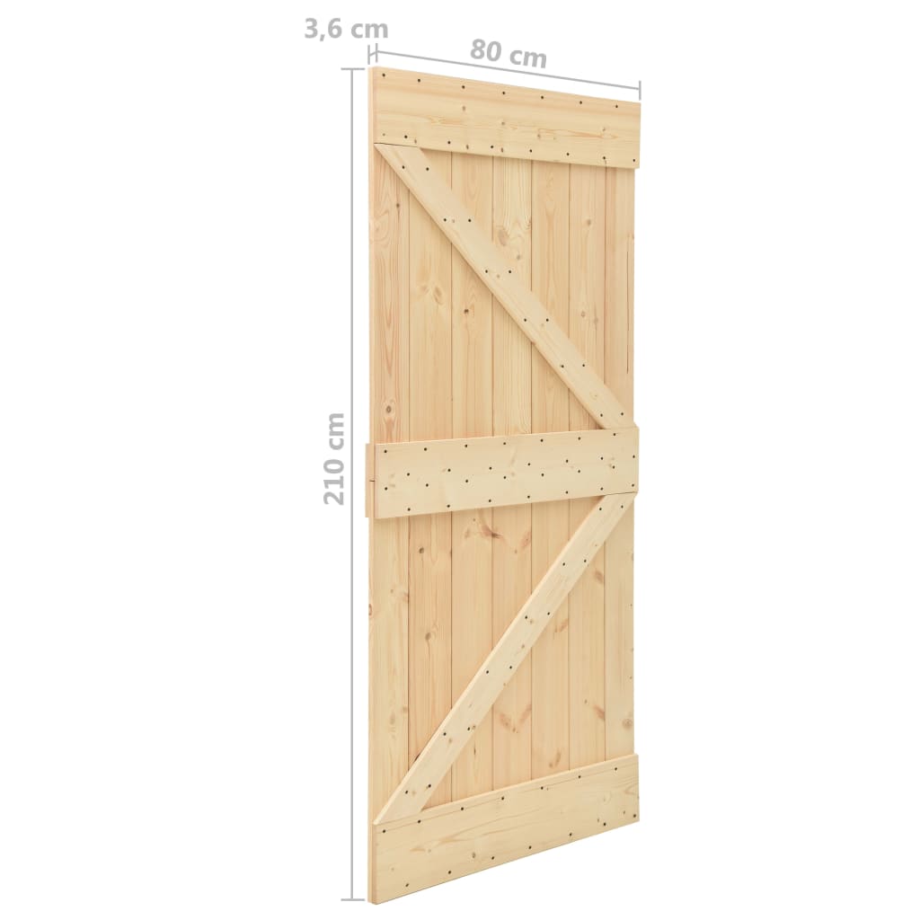 Door 80x210 cm Solid Pine Wood