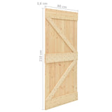 Door 80x210 cm Solid Pine Wood - Extra Image