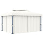 Gazebo with Curtain 4x3 m Cream White Aluminium