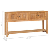 Sideboard 140x30x75 cm Solid Teak Wood - Low Angle