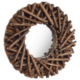 Wall Mirror 40 cm Teak Round - Front View
