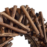 Wall Mirror 40 cm Teak Round - 45-Degree Angle