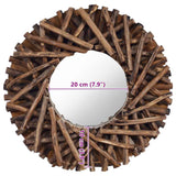 Wall Mirror 40 cm Teak Round - Rear View