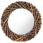Wall Mirror 60 cm Teak Round