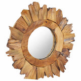 Wall Mirror 40 cm Teak Round - Front View