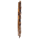 Wall Mirror 40 cm Teak Round - Side View
