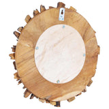 Wall Mirror 40 cm Teak Round - Top-Down View