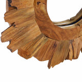 Wall Mirror 40 cm Teak Round - 45-Degree Angle