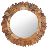 Wall Mirror 60 cm Teak Round