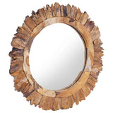 Wall Mirror 60 cm Teak Round - Front View