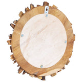 Wall Mirror 60 cm Teak Round - Top-Down View