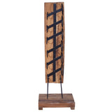 Wine Rack for 6 Bottles 35x35x100 cm Solid Teak Wood - Front View