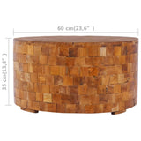 Coffee Table 60x60x35 cm Solid Teak Wood - Side View
