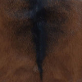 Folding Stool Goatskin Leather and Solid Teak Wood