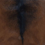 Folding Stool Goatskin Leather and Solid Teak Wood