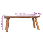Garden Bench 120 cm Solid Teak Wood