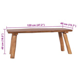 Garden Bench 120 cm Solid Teak Wood - Rear View