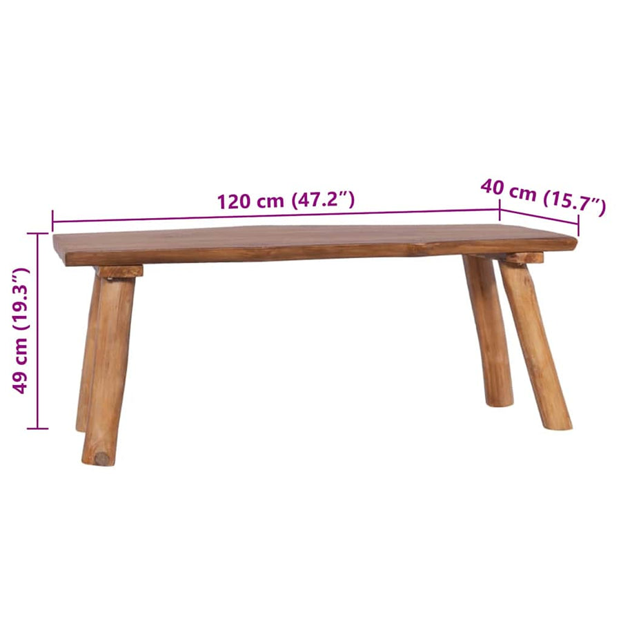 Garden Bench 120 cm Solid Teak Wood