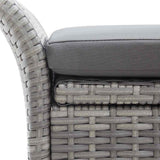 Storage Bench with Cushion Grey 138 cm Poly Rattan