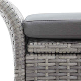 Storage Bench with Cushion Grey 138 cm Poly Rattan - Extra Image