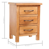 Nightstands 2 pcs 40x30x54 cm Solid Oak Wood - Rear View