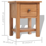 Nightstands 2 pcs 36x30x47 cm Solid Oak Wood - Close-Up Angle