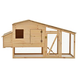 Chicken Cage Solid Pine Wood 178x67x92 cm - Side View