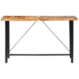 9 Piece Bar Set Solid Acacia Wood and Genuine Leather