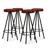 9 Piece Bar Set Solid Acacia Wood and Genuine Leather