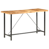 9 Piece Bar Set Solid Acacia Wood, Genuine Leather & Canvas - Extra Image