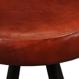 9 Piece Bar Set Solid Reclaimed Wood and Genuine Leather