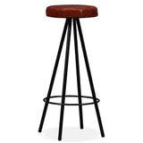 9 Piece Bar Set Solid Reclaimed Wood and Genuine Leather