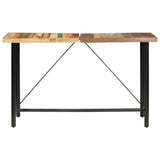 7 Piece Bar Set Solid Reclaimed Wood and Real Leather