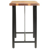 7 Piece Bar Set Solid Reclaimed Wood and Real Leather