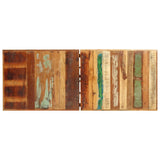7 Piece Bar Set Solid Reclaimed Wood and Real Leather - 45-Degree Angle