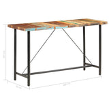 7 Piece Bar Set Solid Reclaimed Wood and Real Leather
